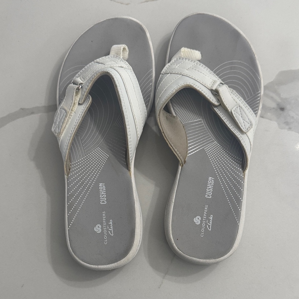 Clarks Women's White Sandals